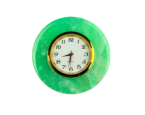 Green Onyx Paper Weight Clock