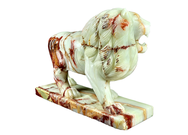 Lion Ornament Sculpture Hand Crafted in Marble