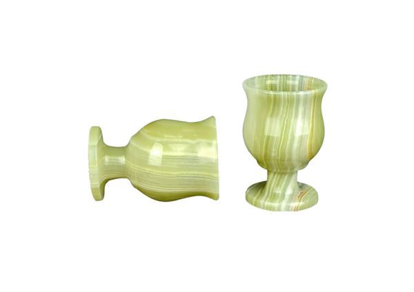 Onyx Goblets (Set of 2), Onyx Wine Glasses, Marble carved glasses