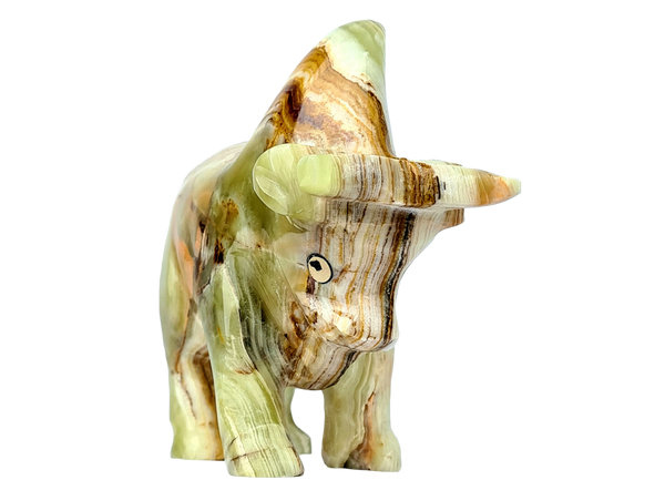 Bull Sculpture Ornament Hand Crafted in Onyx