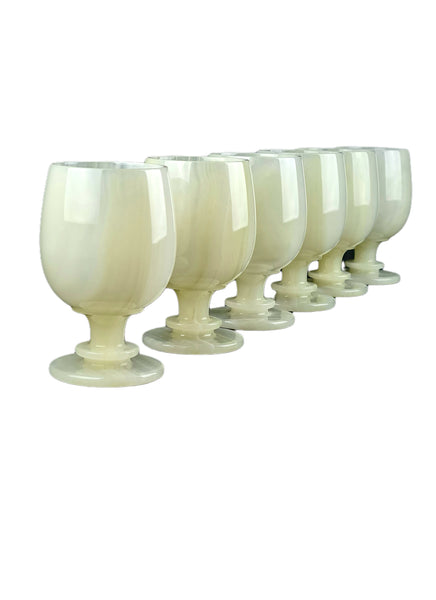 Onyx Goblets (Set of 6), Onyx Wine Glasses, Marble carved glasses