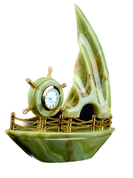 Hand Crafted Onyx Boat Clock