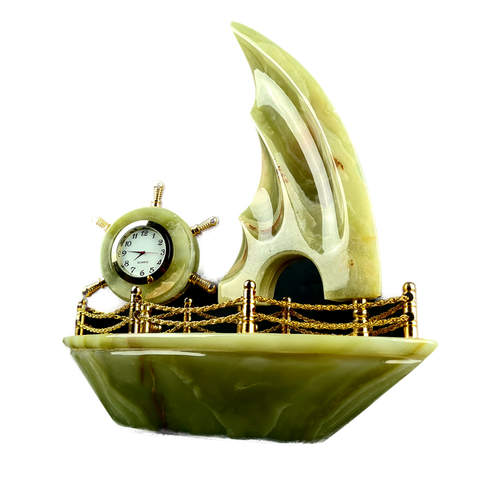 Hand Crafted Onyx Boat Clock