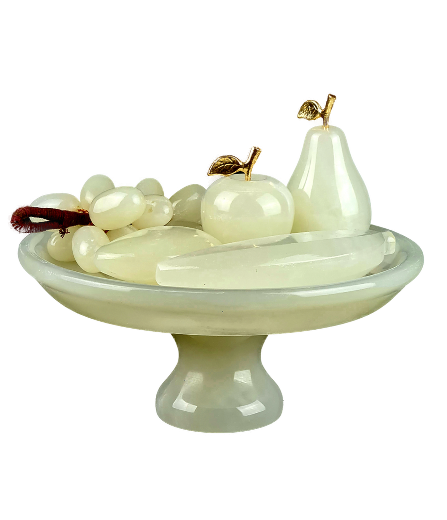 White Onyx Fruit Dish 6"