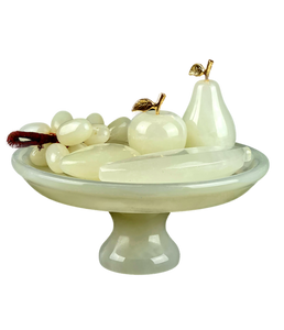 White Onyx Fruit Dish 6"
