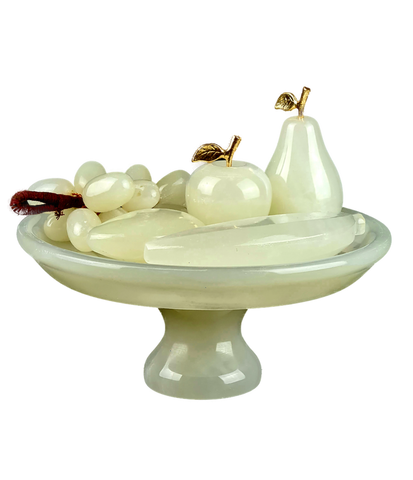 White Onyx Fruit Dish 6"