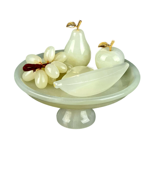 White Onyx Fruit Dish 6"