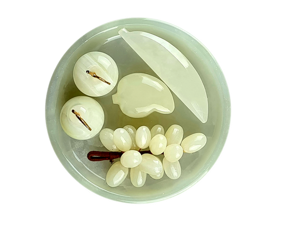 White Onyx Fruit Dish 6"