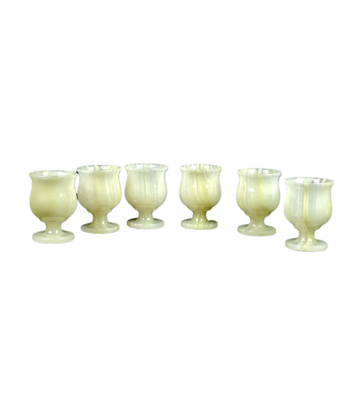 Onyx Goblets (Set of 2), Onyx Wine Glasses, Marble carved glasses