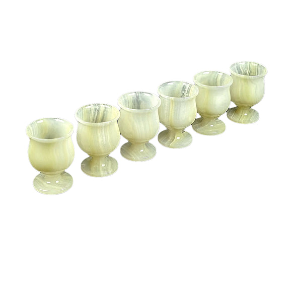 Onyx Goblets (Set of 2), Onyx Wine Glasses, Marble carved glasses