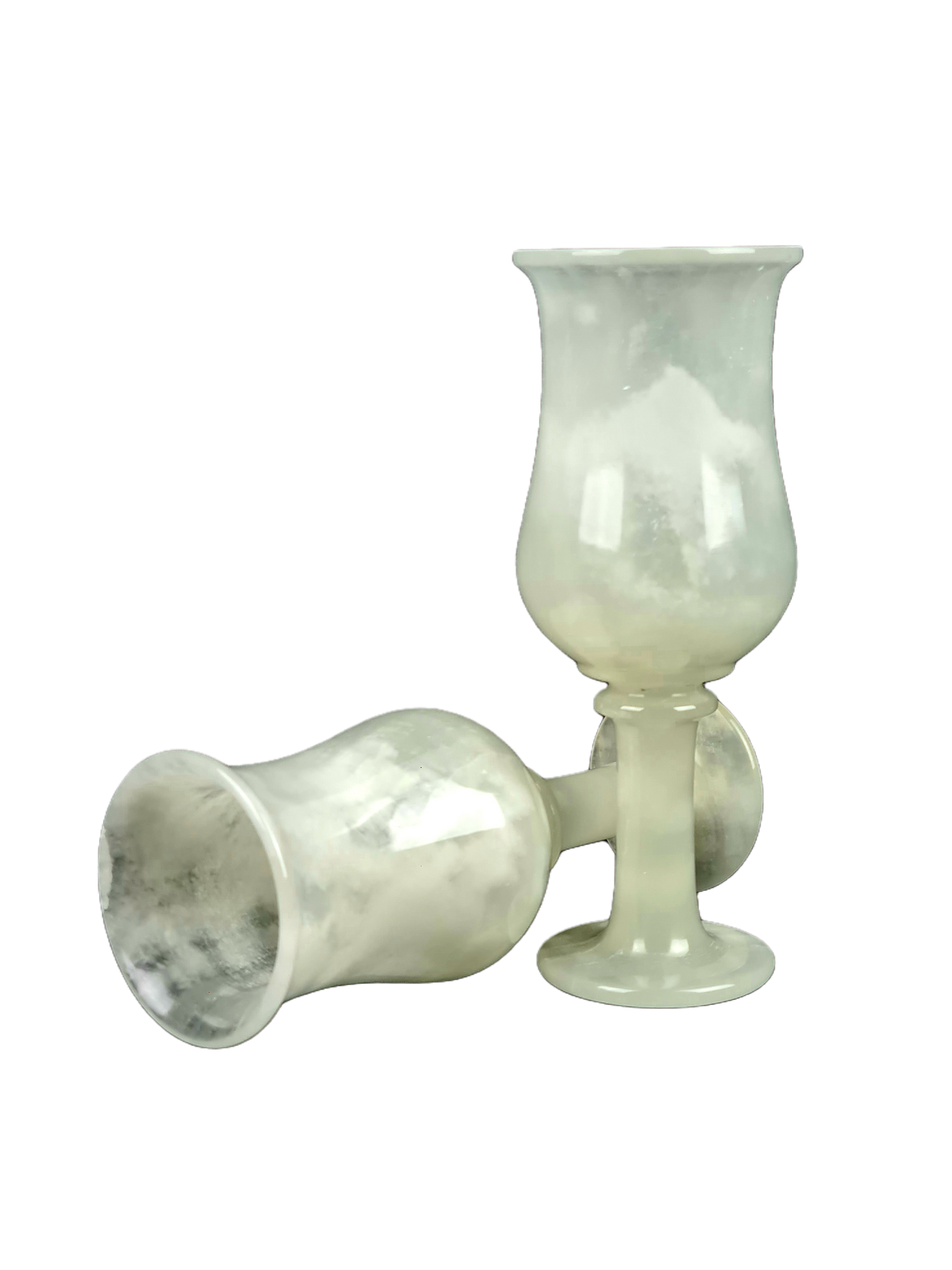 Onyx Goblets (Set of 2), Onyx Wine Glasses, Marble carved glasses
