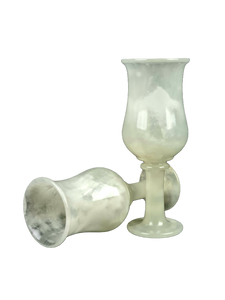 Onyx Goblets (Set of 2), Onyx Wine Glasses, Marble carved glasses