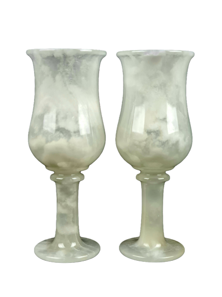 Onyx Goblets (Set of 2), Onyx Wine Glasses, Marble carved glasses