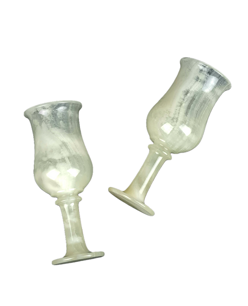 Onyx Goblets (Set of 2), Onyx Wine Glasses, Marble carved glasses
