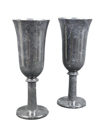 Onyx Goblets (Set of 2), Onyx Wine Glasses, Marble carved glasses