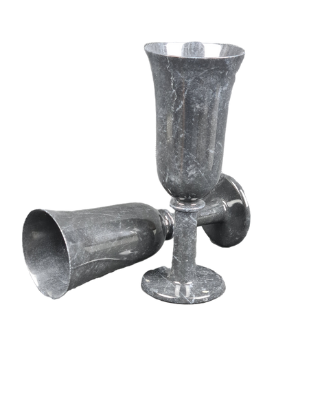 Onyx Goblets (Set of 2), Onyx Wine Glasses, Marble carved glasses