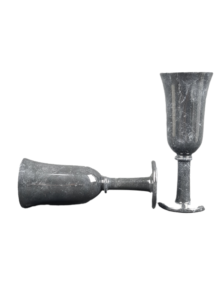 Onyx Goblets (Set of 2), Onyx Wine Glasses, Marble carved glasses