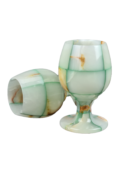 Onyx Goblets (Set of 6), Onyx Wine Glasses, Marble carved glasses