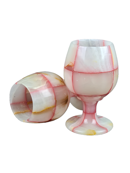 Onyx Goblets (Set of 6), Onyx Wine Glasses, Marble carved glasses