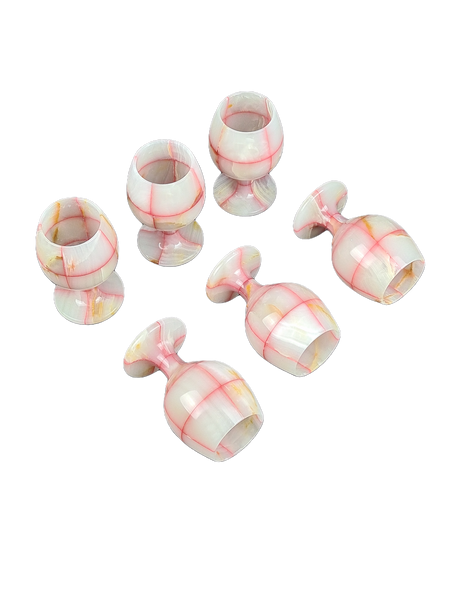 Onyx Goblets (Set of 6), Onyx Wine Glasses, Marble carved glasses