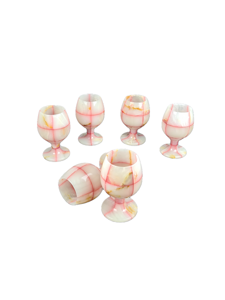 Onyx Goblets (Set of 6), Onyx Wine Glasses, Marble carved glasses