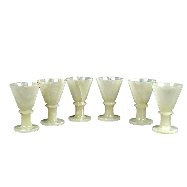 Onyx Goblets (Set of 6), Onyx Wine Glasses, Marble carved glasses