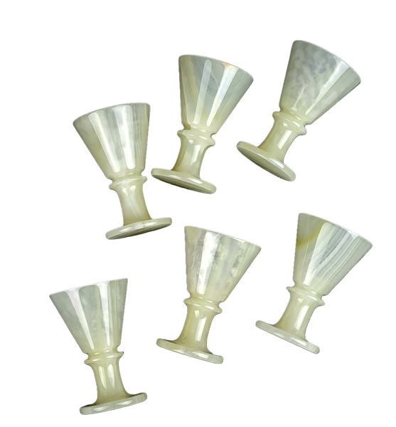 Onyx Goblets (Set of 6), Onyx Wine Glasses, Marble carved glasses