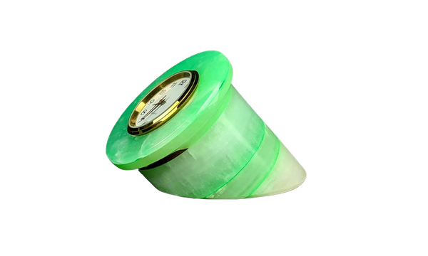 Green Onyx Paper Weight Clock