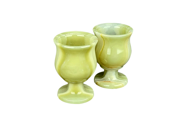 Onyx Goblets (Set of 2), Onyx Wine Glasses, Marble carved glasses