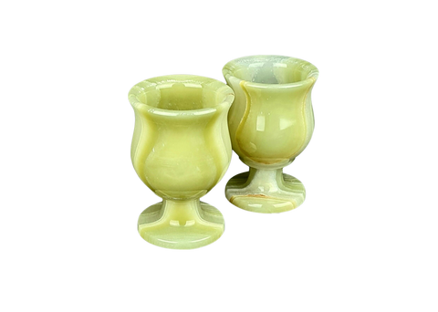 Onyx Goblets (Set of 2), Onyx Wine Glasses, Marble carved glasses