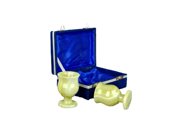 Onyx Goblets (Set of 2), Onyx Wine Glasses, Marble carved glasses
