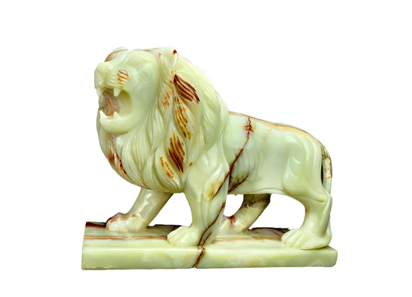 Lion Ornament Sculpture Hand Crafted in Marble