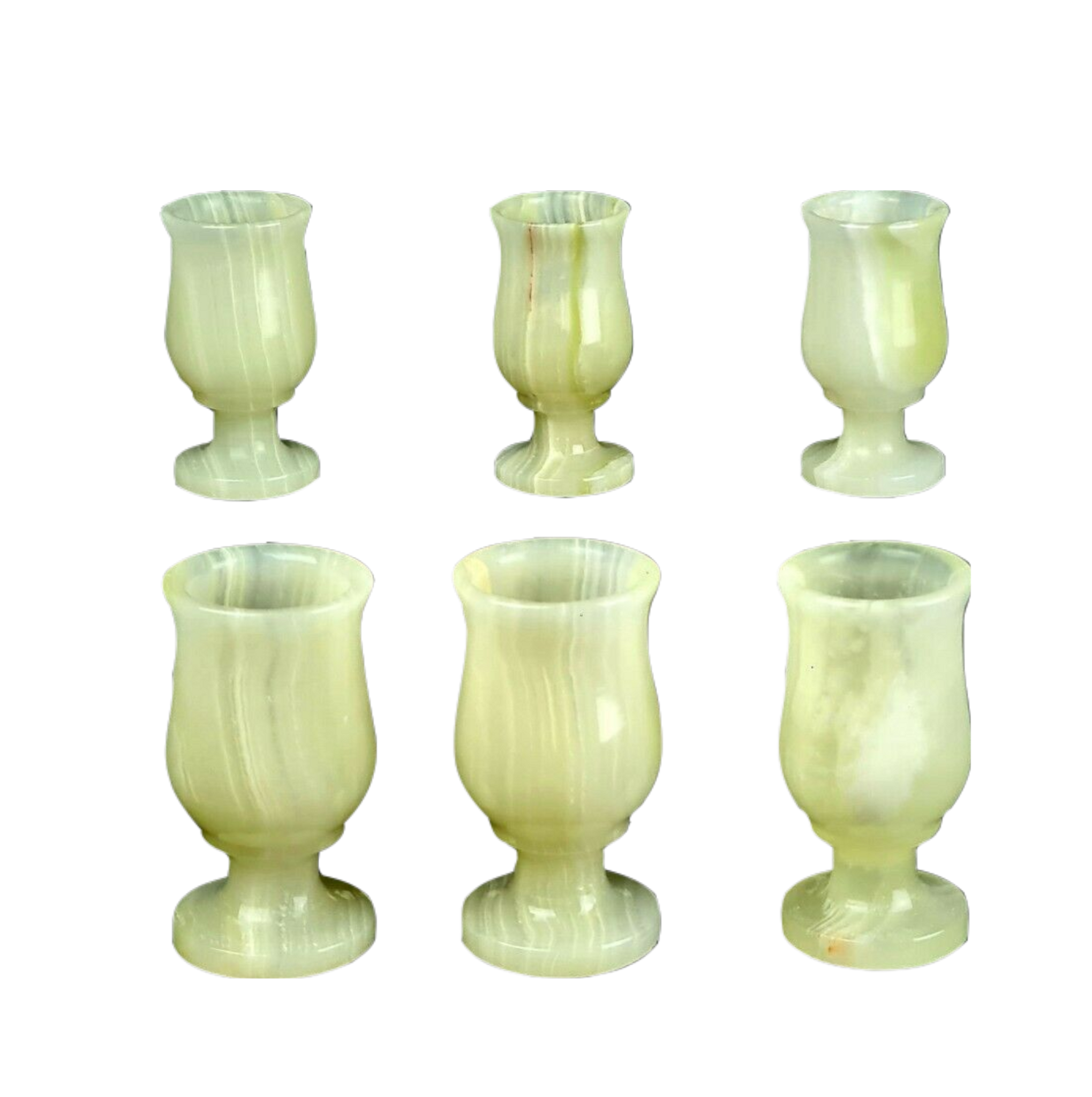 Onyx Goblets (Set of 6), Onyx Wine Glasses, Marble carved glasses