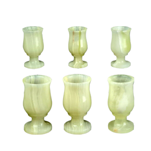 Onyx Goblets (Set of 6), Onyx Wine Glasses, Marble carved glasses