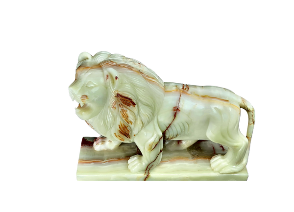 Lion Ornament Sculpture Hand Crafted in Marble