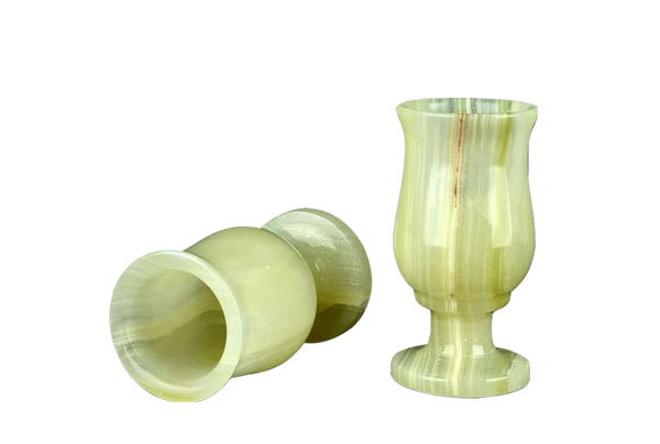 Onyx Goblets (Set of 6), Onyx Wine Glasses, Marble carved glasses