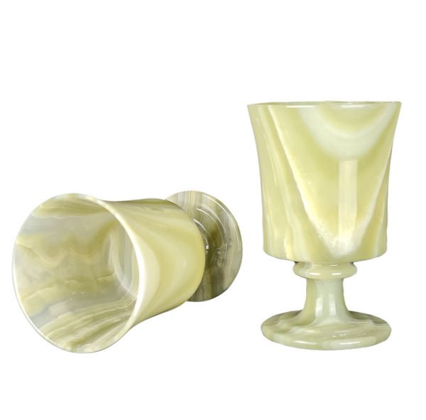 Onyx Goblets (Set of 6), Onyx Wine Glasses, Marble carved glasses