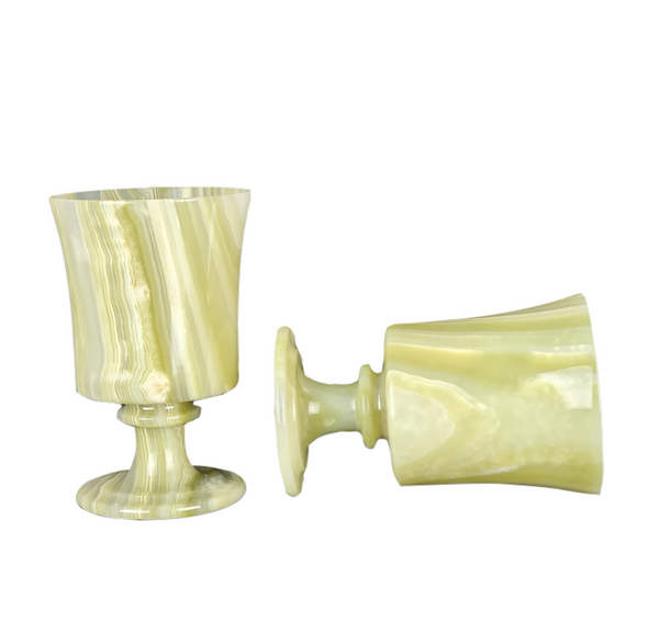 Onyx Goblets (Set of 6), Onyx Wine Glasses, Marble carved glasses