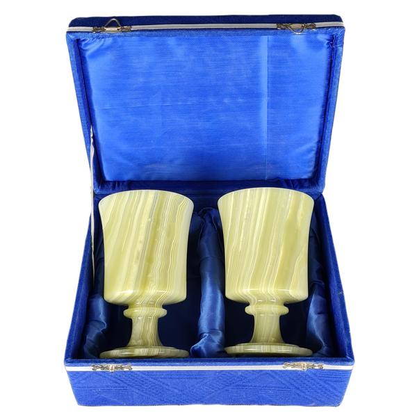 Onyx Goblets (Set of 6), Onyx Wine Glasses, Marble carved glasses