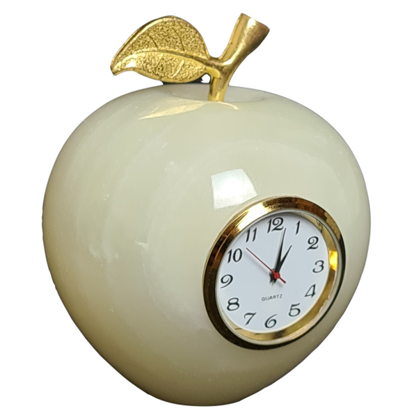 Onyx Marble Hand Crafted Paper Apple Paper weight Clock / Table Clock