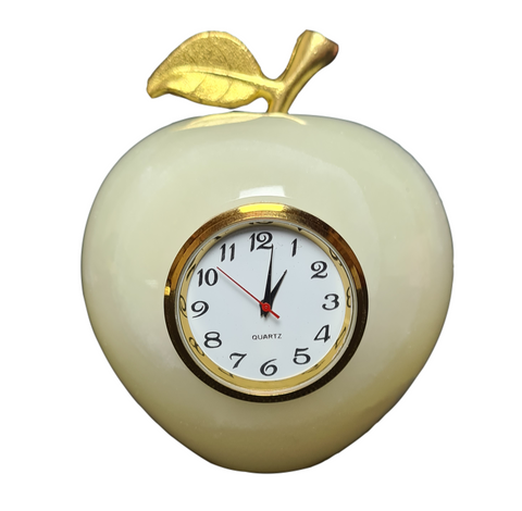 Onyx Marble Hand Crafted Paper Apple Paper weight Clock / Table Clock