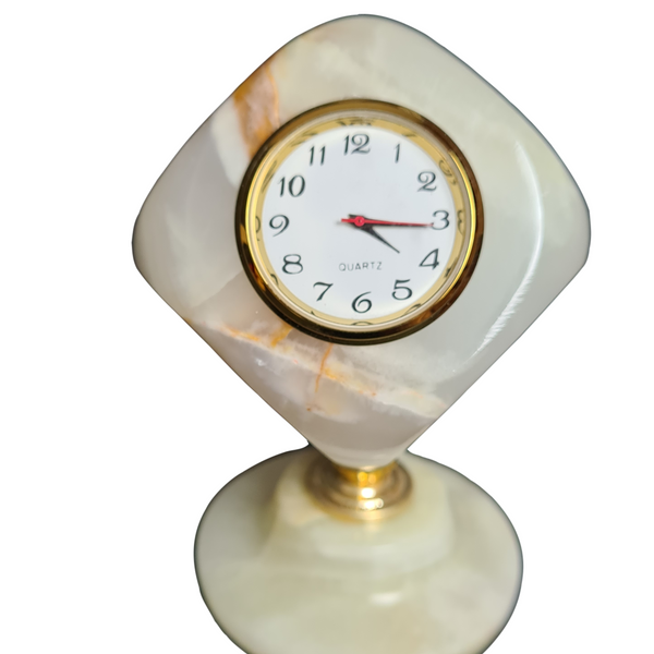 Hand Crafted Onyx Dice Table Clock