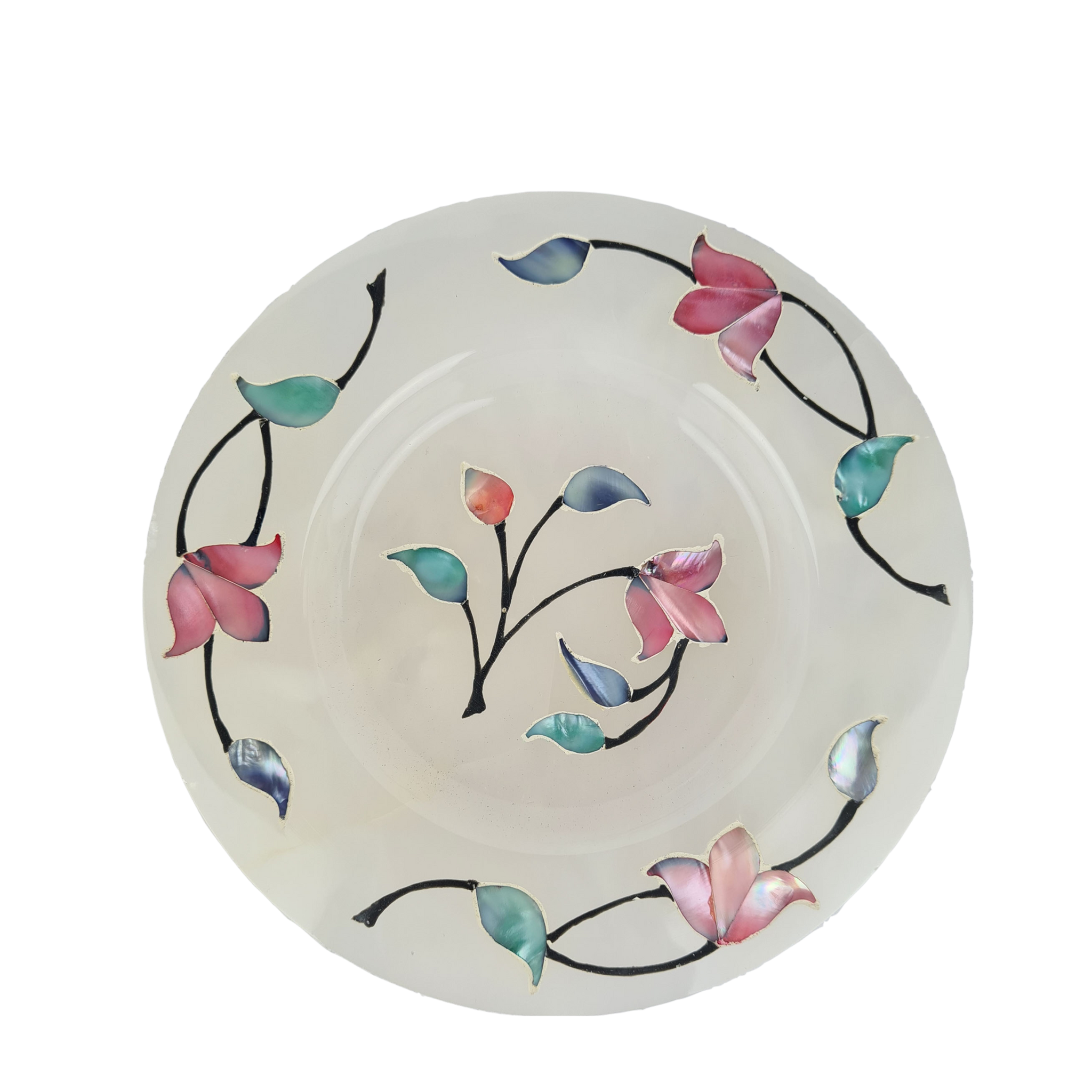 White Marble Hand Painted and Hand Crafted Decorative Plate