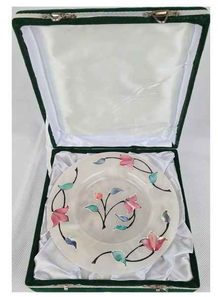 White Marble Hand Painted and Hand Crafted Decorative Plate