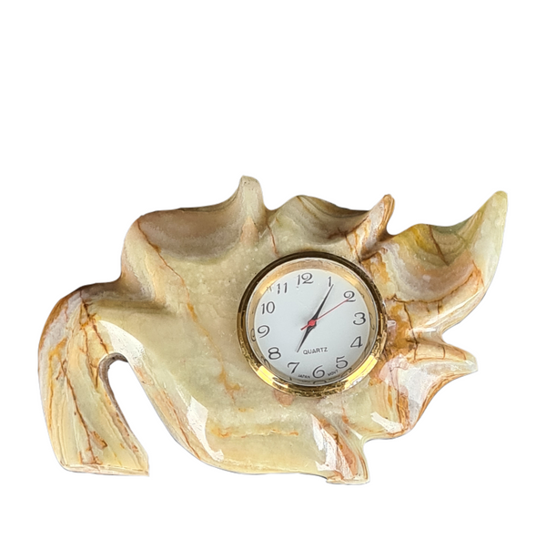 Hand Carved Onyx Paper weight Clock