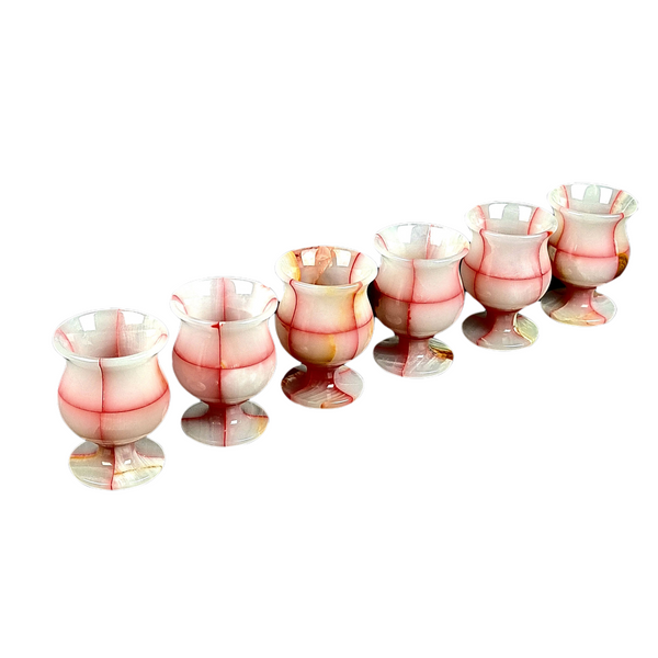 Onyx Goblets (Set of 2), Onyx Wine Glasses, Marble carved glasses