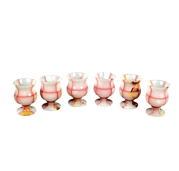 Onyx Goblets (Set of 2), Onyx Wine Glasses, Marble carved glasses