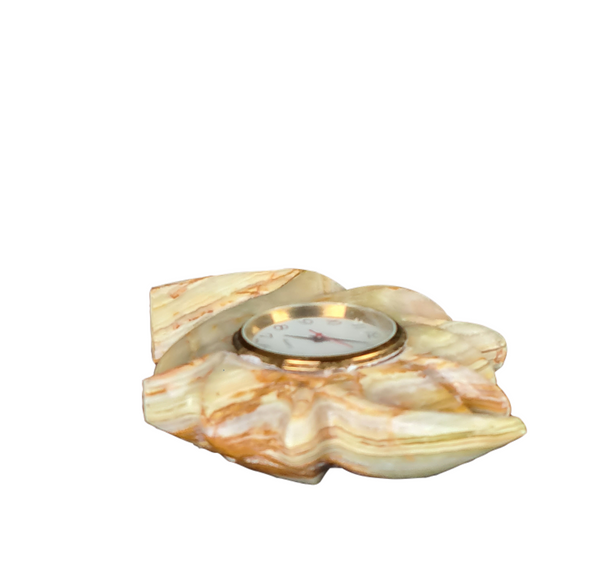 Hand Carved Onyx Paper weight Clock