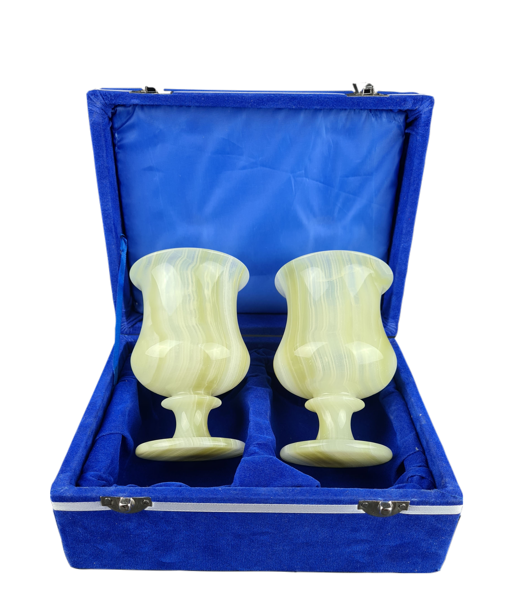 Onyx Goblets (Set of 2), Onyx Wine Glasses, Marble carved glasses