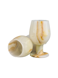 Onyx Goblets (Set of 2), Onyx Wine Glasses, Marble carved glasses